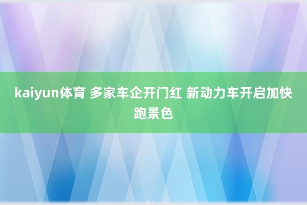 kaiyun体育 多家车企开门红 新动力车开启加快跑景色