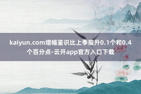 kaiyun.com增幅鉴识比上季擢升0.1个和0.4个百分点-云开app官方入口下载