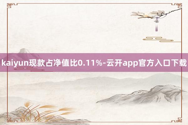 kaiyun现款占净值比0.11%-云开app官方入口下载