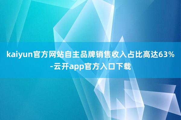 kaiyun官方网站自主品牌销售收入占比高达63%-云开app官方入口下载