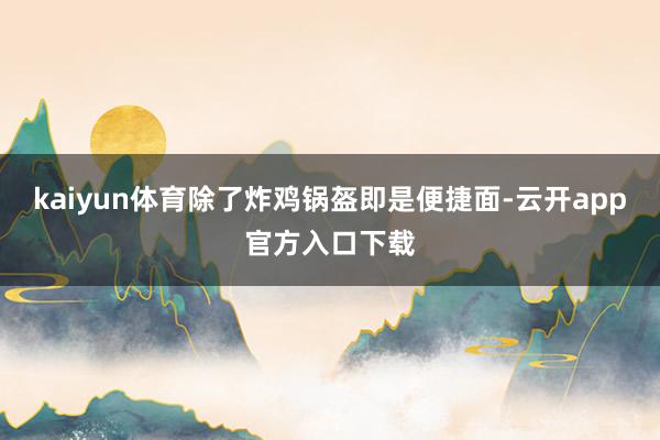 kaiyun体育除了炸鸡锅盔即是便捷面-云开app官方入口下载