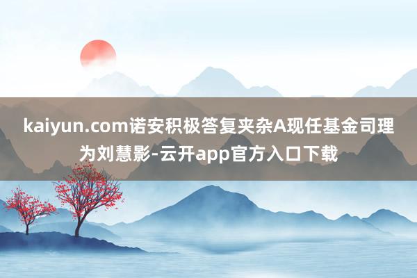 kaiyun.com诺安积极答复夹杂A现任基金司理为刘慧影-云开app官方入口下载